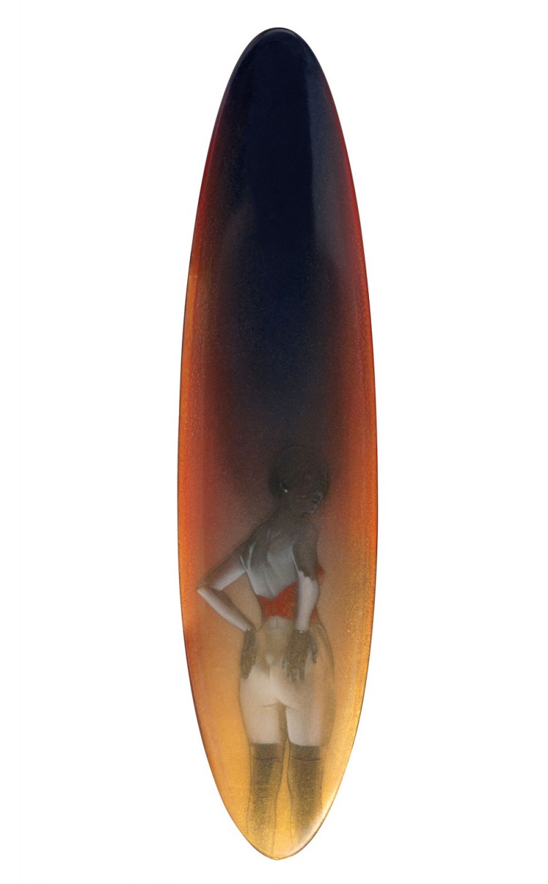 tre perle per T (terza versione) 2010 – cm 15x60- colori acrilici, glassatura epossidica 
